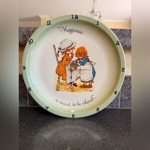 Vintage 1972 Holly Hobbie Porcelain Wall Clock Collector’s Edition
